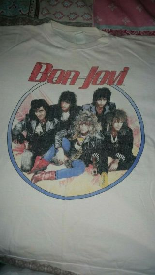 Vintage Bon Jovi T,  Shirt Size Medium 1987 World Tour