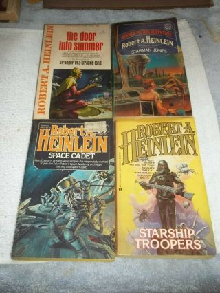 Robert Heinlein,  4 Science Fiction,  Paperbacks,  Vintage Ace And Others,  Troopers