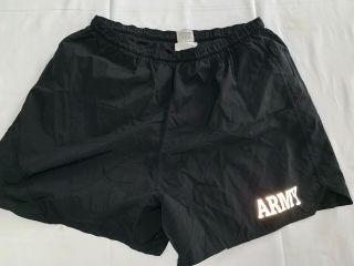 Us Army Usa Workout Pt Shorts Trunks,  Mens Xxl Reflective Black Exc Cond Vintage