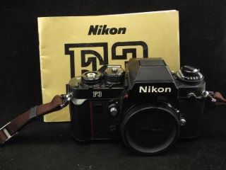 Nikon F3 35mm Slr Camera Body With Neck Strap And Instructions - Body Only - Exc