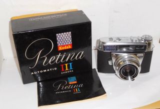 Kodak Retina Automatic Iii 35mm Camera.  Boxed / Instructions / Case.  V.