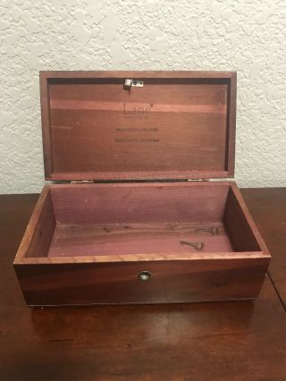 Vintage Small Lane Cedar Wood Chest Jewelry Trinket Box Salesman Sample With Key