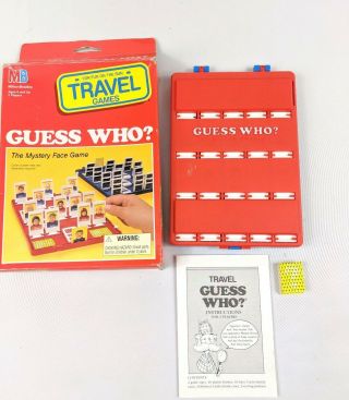 Guess Who? The Mystery Face 1969 Vintage Travel Game By Milton Bradley