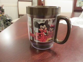 Vintage Walt Disney World 4 " Thermo Serv Brown Insulated Mug Look