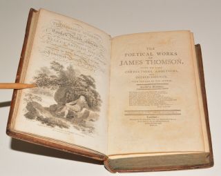 THE POETICAL OF JAMES THOMSON Leather bound c1794 engravings 2