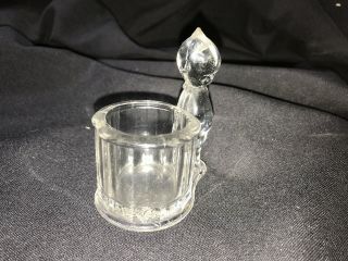 Vintage Kewpie Toothpick Holder ? Clear Glass 4