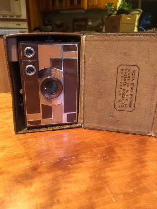 No.  2A Beau Brownie Box Camera And Case Kodak USA 8