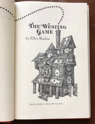 The Westing Game By Ellen Raskin Hardcover 1st Edition 1978 3