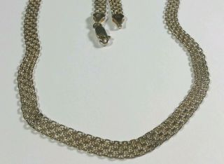 Vintage Italy Sterling Silver Delicate Links Design 18 " Chain Necklace