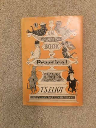 Old Possums Book Of Practical Cats T.  S.  Eliot Edward Gorey 1982 Hc/dj