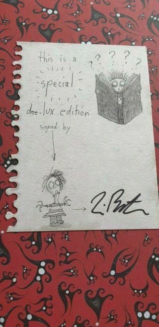 SIGNED The Art of Tim Burton: Deluxe DELUXE Slipcase Edition w Clown Lithograph 10