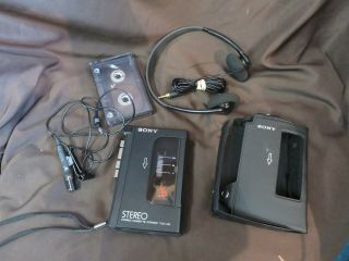 Vintage Sony Stereo Cassette Recorder Tcs - 430 Walkman With Everything