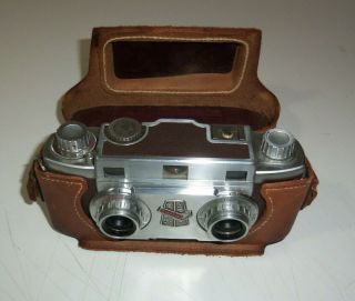 Wollensak Revere Stereo 33 Camera 35mm Amaton 1:3.  5 Lenses W/ Case
