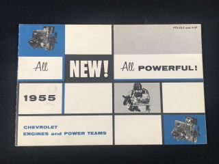 Vtg 1955 Chevrolet Chevy Engine & Power Teams Car Advertising Sales Brochure