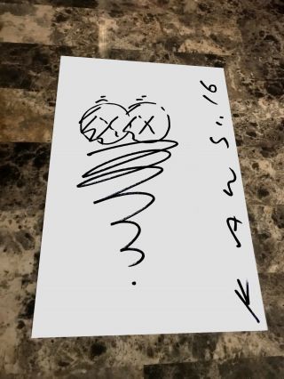 Kaws Drawing And Signed Page