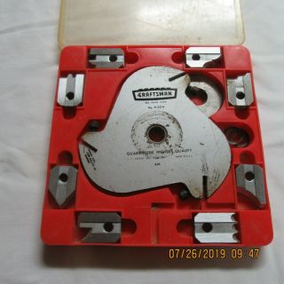 Vtg Craftsman Usa 9 - 3214 Molding Cutter Set Insert Head Arbor W/ 24 Cutters