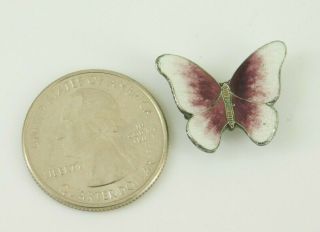 Vintage Sterling Silver Enamel Butterfly Pin 2