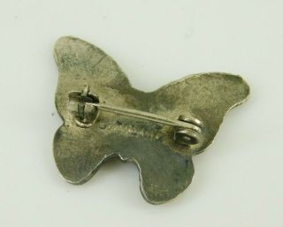 Vintage Sterling Silver Enamel Butterfly Pin 3
