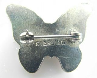 Vintage Sterling Silver Enamel Butterfly Pin 4