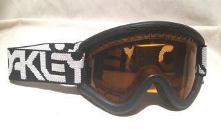 Vintage 1990s Oakley O - Frame Ski Snowboard Mx Goggles Black Frame Orange Lenses