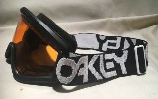 Vintage 1990s OAKLEY O - FRAME Ski Snowboard MX GOGGLES BLACK Frame ORANGE Lenses 2