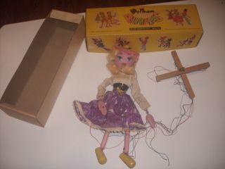 Vintage Pelham Puppets Marionette,  England Ss Mitzi Girl 1950 