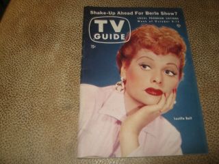 Lucille Ball Tv Guide,  Vintage,  Oct.  09,  1954,  " Near " V.