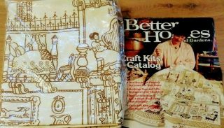 Vtg Better Homes & Gardens Kits Victorian Dollhouse Fabric Panels 1978