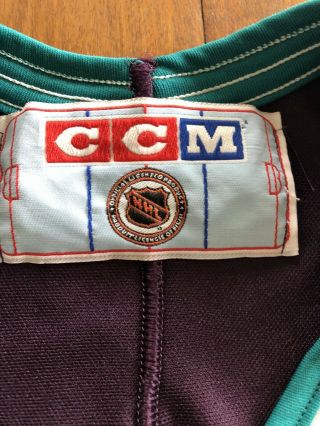 Vintage 90s CCM NHL Anaheim Mighty Ducks ice hockey jersey 2