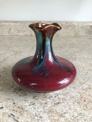 Vintage Belgium Faiencerie Thulin Art Deco Pottery Vase 3