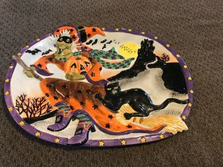 Vintage Fitz And Floyd Witch Hazel Halloween Platter Tray