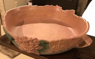 Vintage Roseville Water Lily Large Bowl.  Brown.  442 - 10” Authentic.  No Nicks.