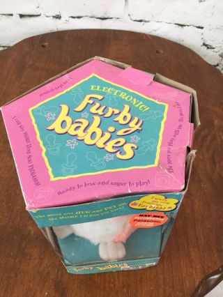 Furby Babies Vintage 1991 NIB Open Box Pink White 3