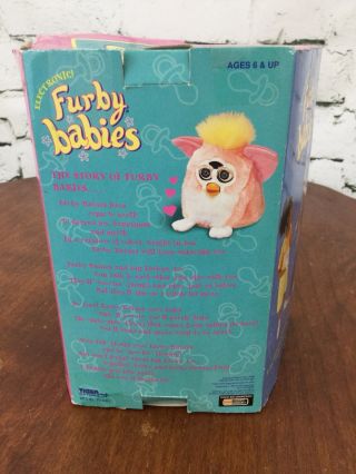 Furby Babies Vintage 1991 NIB Open Box Pink White 5