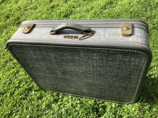 Vintage Gray American Tourister Hard Shell Suitcase Travel Luggage Storage Bag