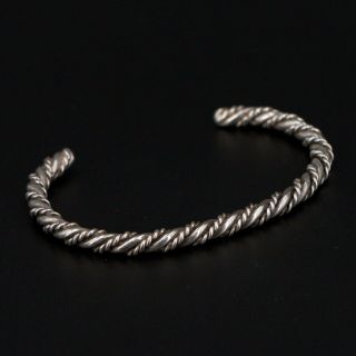 Vtg Sterling Silver - Navajo Braided Twisted Rope 6.  25 " Cuff Bracelet - 15g