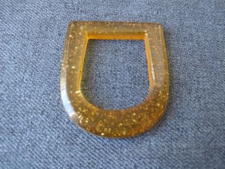Vintage Golden Confetti Applejuice Bakelite Pendant Applique Jewelry Make