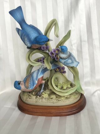 Vintage Ceramic Family Of Bluebirds Andrea By Sadek
