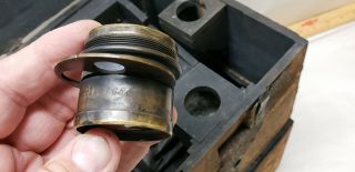 1887 Blair Hawkeye Detective plate camera Darlot brass lens w/ aperture dial 3