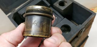 1887 Blair Hawkeye Detective plate camera Darlot brass lens w/ aperture dial 4