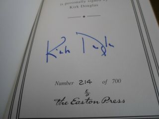 KIRK DOUGLAS SIGNED - I AM SPARTACUS - EASTON PRESS LEATHER FIRST EDITION 3