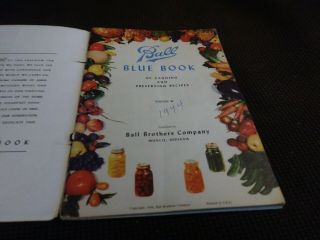 Vintage Ball Blue Book Canning Preserving 1944 Edition W 2