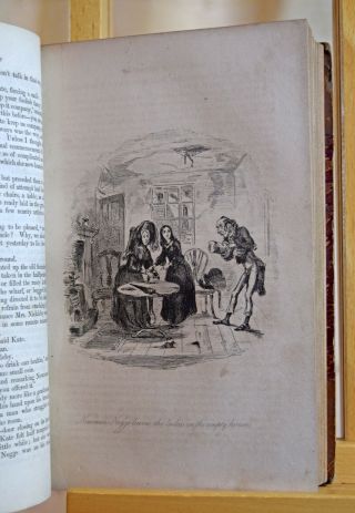 Nicholas Nickleby - Charles Dickens - illus Phiz - 1839 1st edition half leather 5