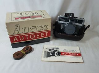 Vintage Ansco Autoset 35mm Film Camera With Rokkor 35mm F/2.  8 Lens,  Box & Paper