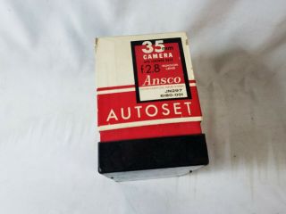 Vintage Ansco Autoset 35mm Film Camera with Rokkor 35mm f/2.  8 Lens,  Box & Paper 2