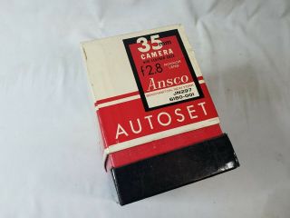 Vintage Ansco Autoset 35mm Film Camera with Rokkor 35mm f/2.  8 Lens,  Box & Paper 4