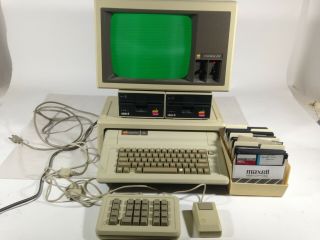 Vtg Apple Lle Personal Computer Monitor 2 Floppy Drives & Printer Model A3m0039