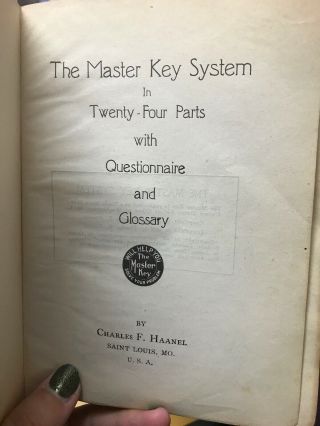 The Master Key System By Charles F.  Haanel 1919 Self Help Philosophy Esoter 7