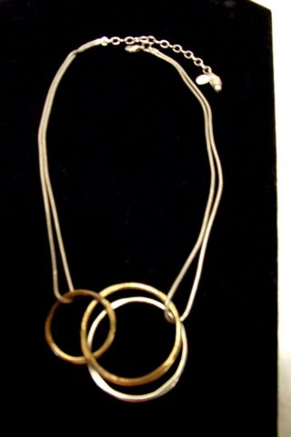 Vintage Baer Sf Silver Copper Brass Large Pendant Necklace Signed