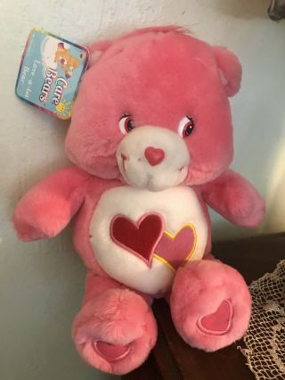 Vtg Kenner Care Bears Talking Plush “love A Lot” Bear Pink Hears 2003 Nwt